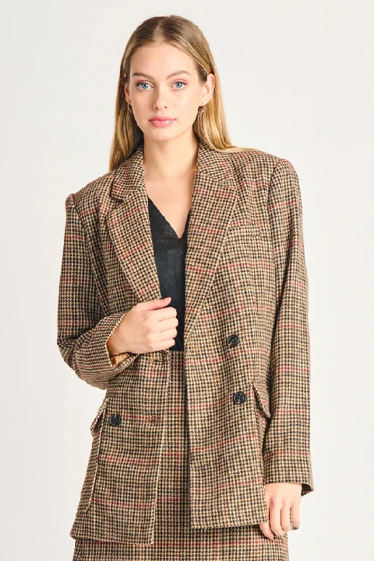 Special Discount Black Tape Double Breasted Blazer