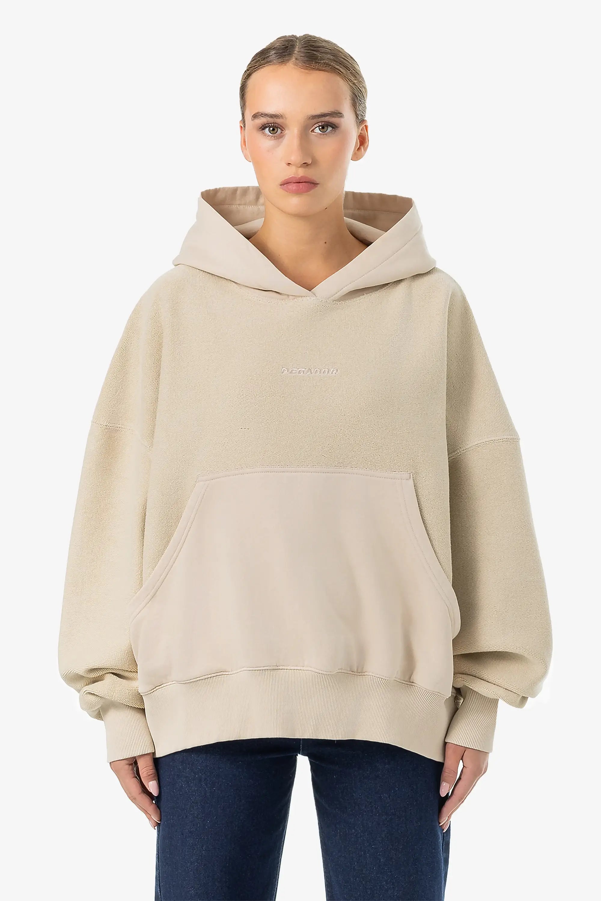 Season Finale Sale Estela Inside-Out Oversized Hoodie Light Beige