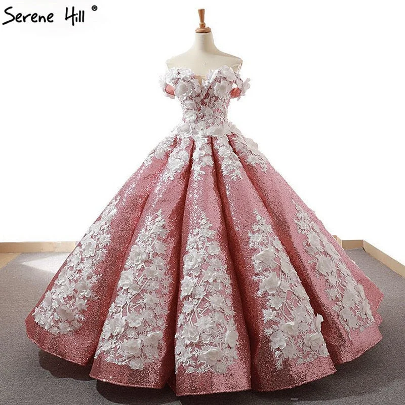 Today's Special Red Bean Handmade Flowers Pearls Wedding Dress Luxury Off Shoulder Bridal Gown Today's Special Red Bean Handmade Flowers Pearls Wedding Dress Luxury Off Shoulder Bridal Gown