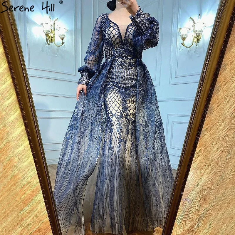 Price Fest Serene Hill Muslim Grey Luxury Beading With Train Mermaid Evening Dresses Gowns 2024 For Woman Party LA71056 Price Fest Serene Hill Muslim Grey Luxury Beading With Train Mermaid Evening Dresses Gowns 2024 For Woman Party LA71056