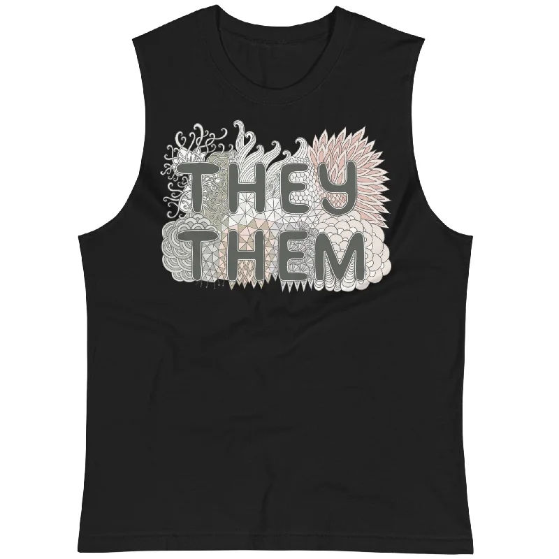 Act Now They/Them Pronouns Doodle -- Straight Cut Tanktop