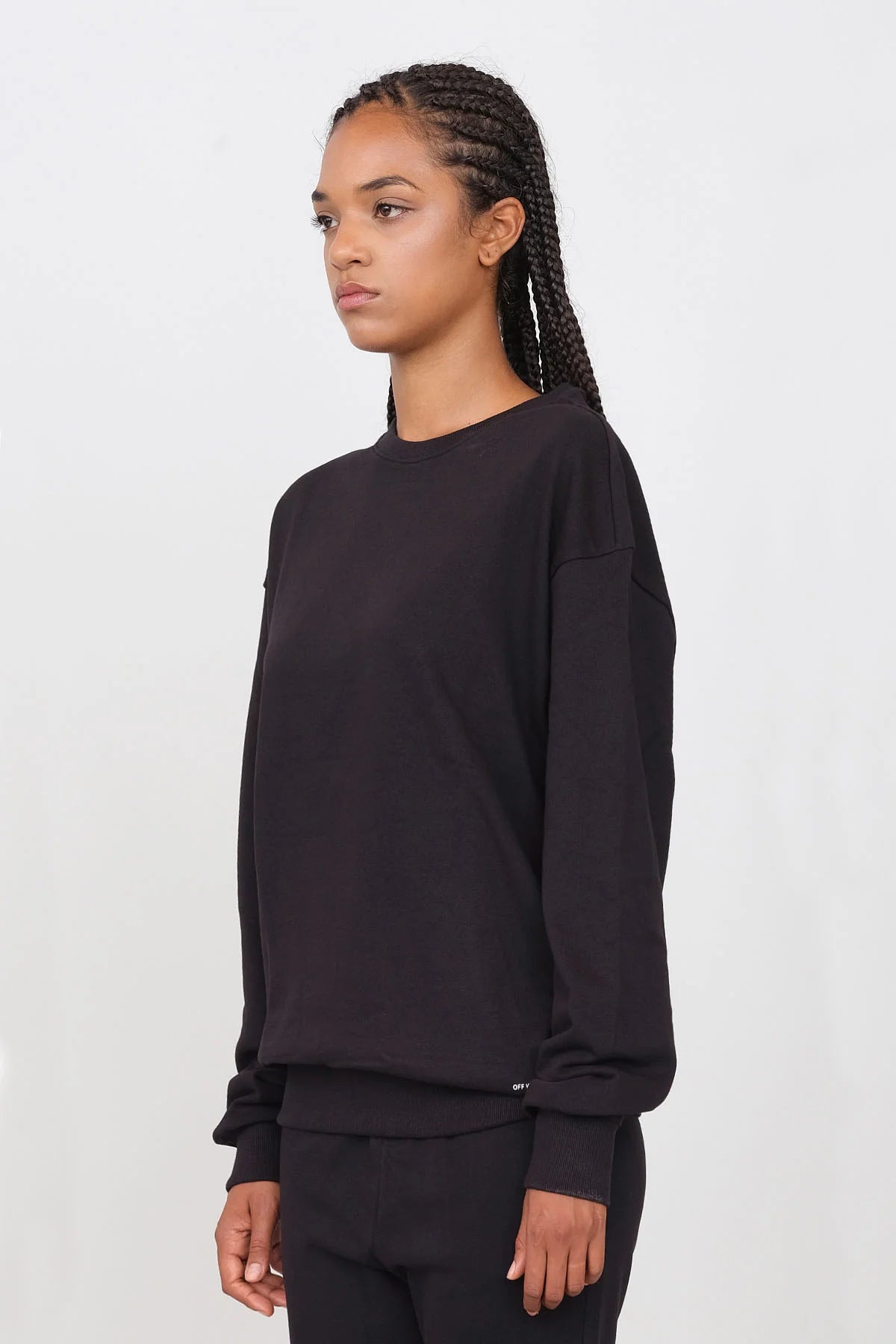 Markdowns Women's Gauzed Crewneck Sweatshirt Black