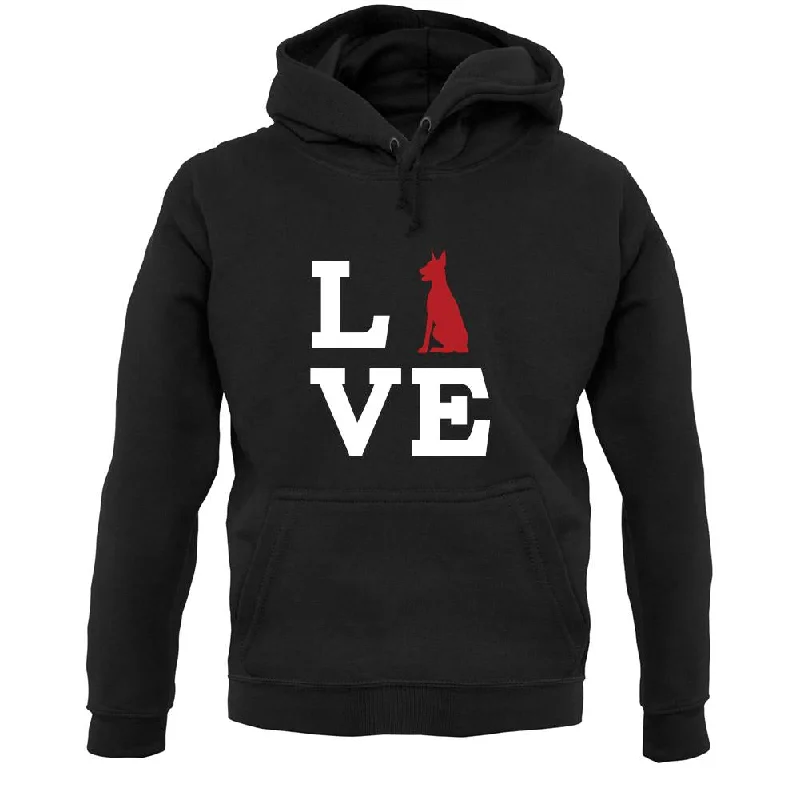 Act Now Love Doberman Dog Silhouette Unisex Hoodie
