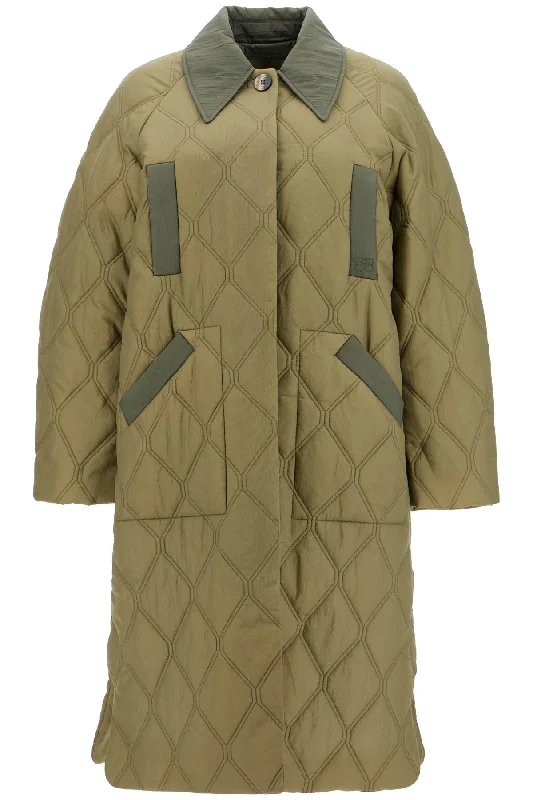 Epic Deals Long Quilted Padded Coat  - Khaki