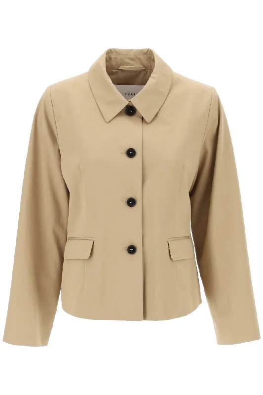 Price Blitz Short Cotton Waterproof Jacket Named Petra In Italian  - Beige