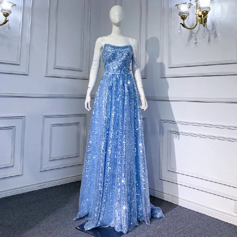Big Discounts Serene Hill Blue A-line Luxury Evening Dresses Gowns 2024 Beaded Sparkle Sexy For Women Wedding Party LA71609 Big Discounts Serene Hill Blue A-line Luxury Evening Dresses Gowns 2024 Beaded Sparkle Sexy For Women Wedding Party LA71609