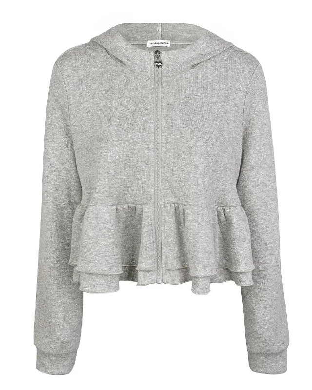 Year-End Clearance Frill Hoodie - Grey