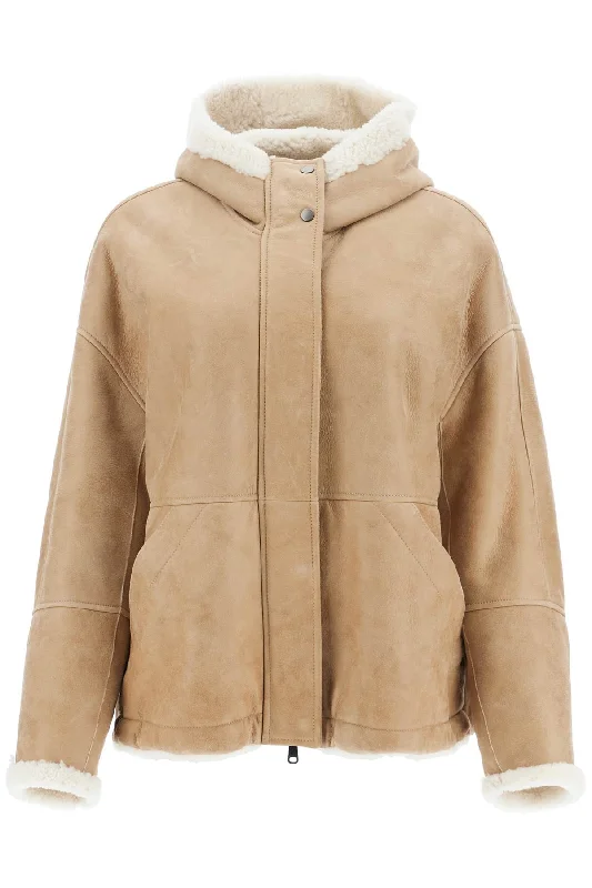 Holiday Sale Reversible Shearling Jacket  - Beige
