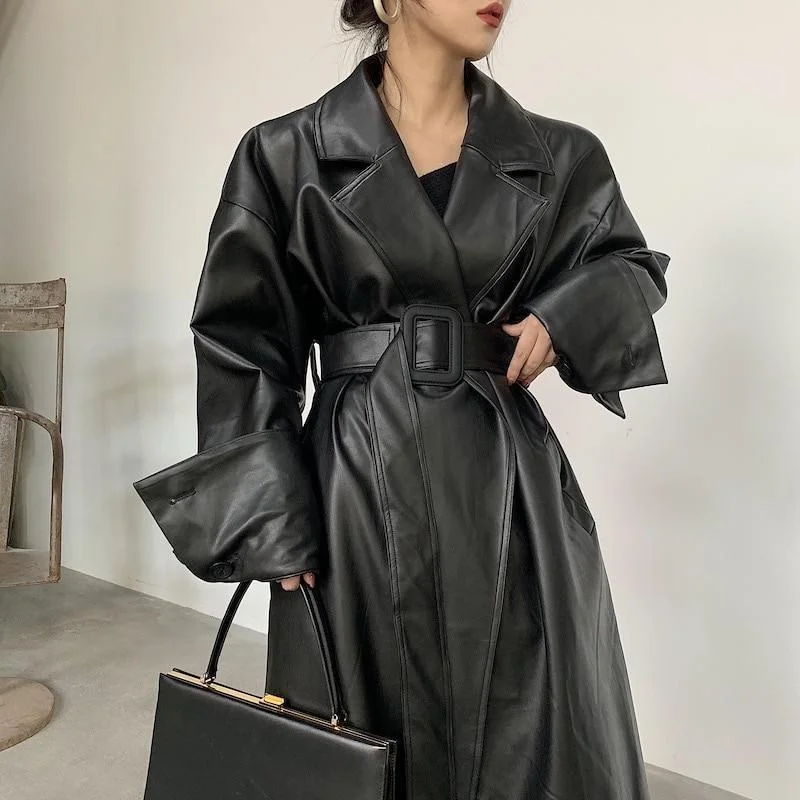 Incredible Offers Oversized Trench Coat For Women, Black