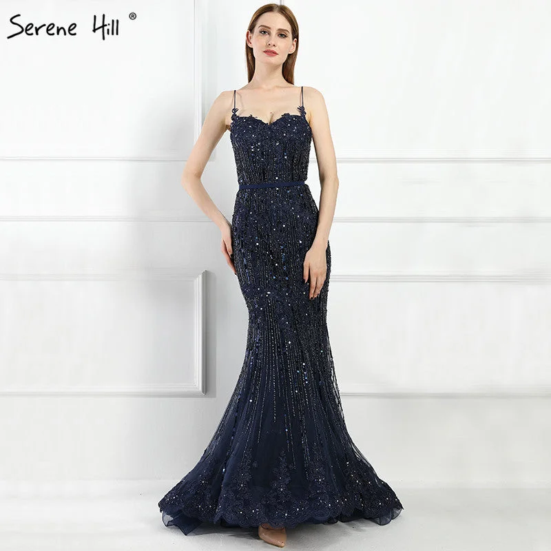 Can't Miss On Sale no return no refundSale Navy Blue Luxury Mermaid Lace Elegant Evening Dresses Spaghetti Strap Beaded 2024 For Women Party LA6105 Can't Miss On Sale no return no refundSale Navy Blue Luxury Mermaid Lace Elegant Evening Dresses Spaghetti Strap Beaded 2024 For Women Party LA6105