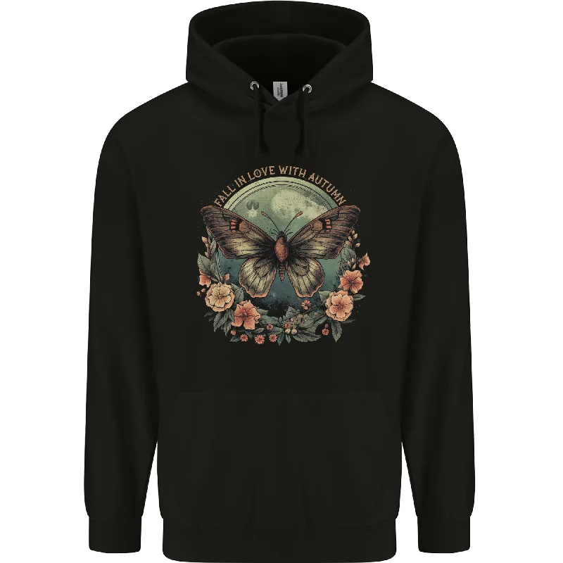 Exclusive Online Offer Autumn Butterfly and Flowers Mens 80% Cotton Hoodie