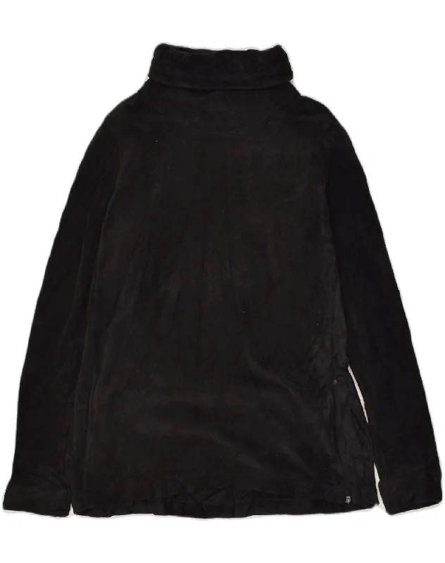 Final Markdown NIKE Womens Dri Fit Roll Neck Fleece Jumper UK 14 Medium Black Polyester