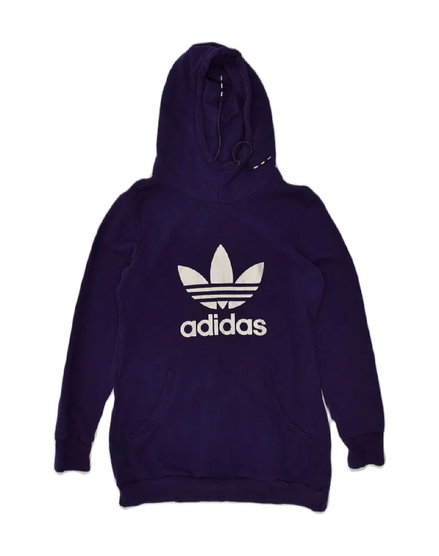 Crazy Deals ADIDAS Womens Graphic Hoodie Jumper UK 14 Medium Purple Cotton