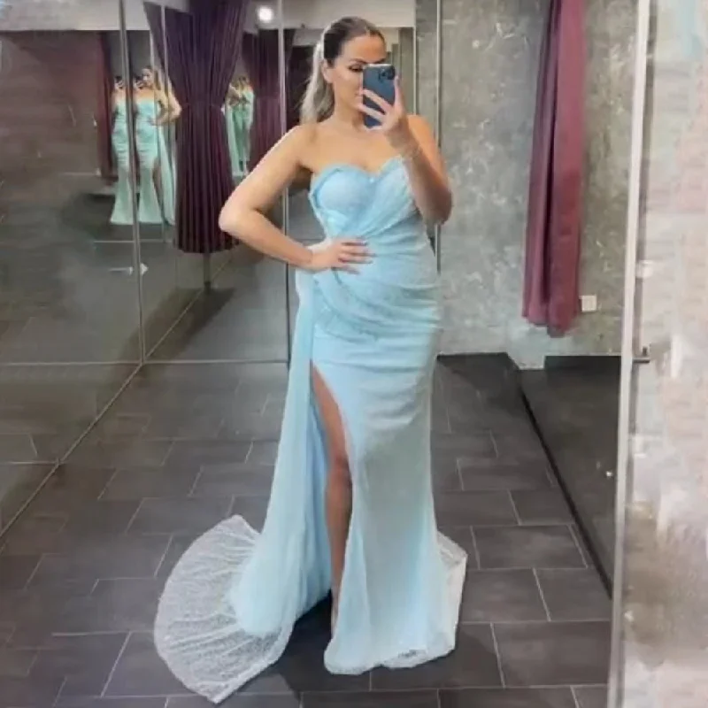 Price Fest Serene Hill Blue Mermaid High Split Evening Dresses Gowns 2024 Luxury Elegant Overskirt For Women Party LA71660 Price Fest Serene Hill Blue Mermaid High Split Evening Dresses Gowns 2024 Luxury Elegant Overskirt For Women Party LA71660